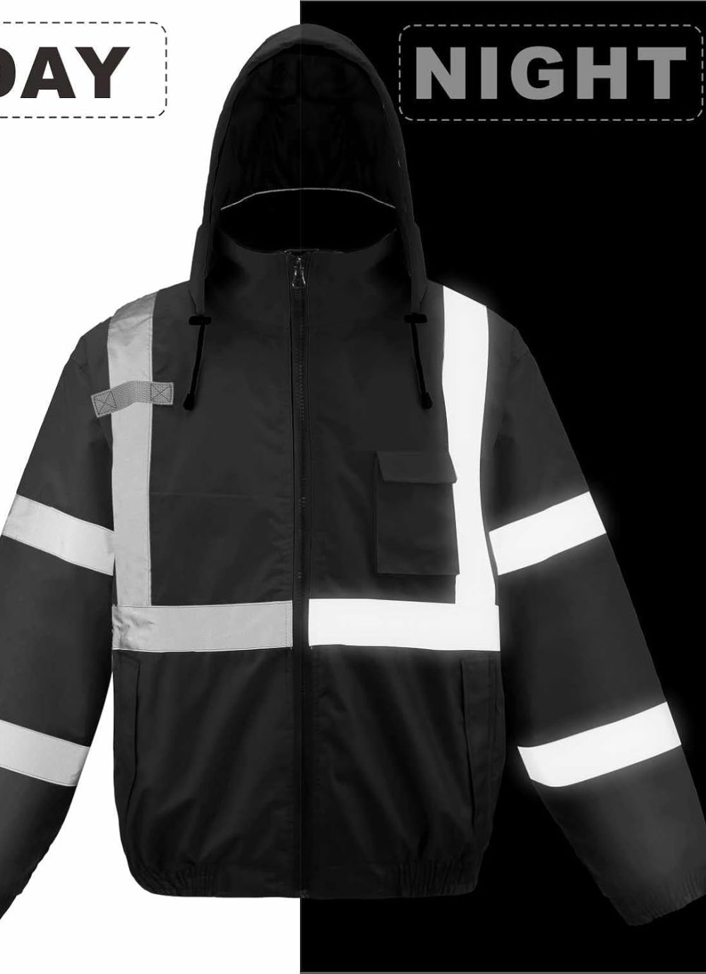 Class4 High Visibility Weatherproof Bomber Jacket with Quilted Built-in Liner - Image 2
