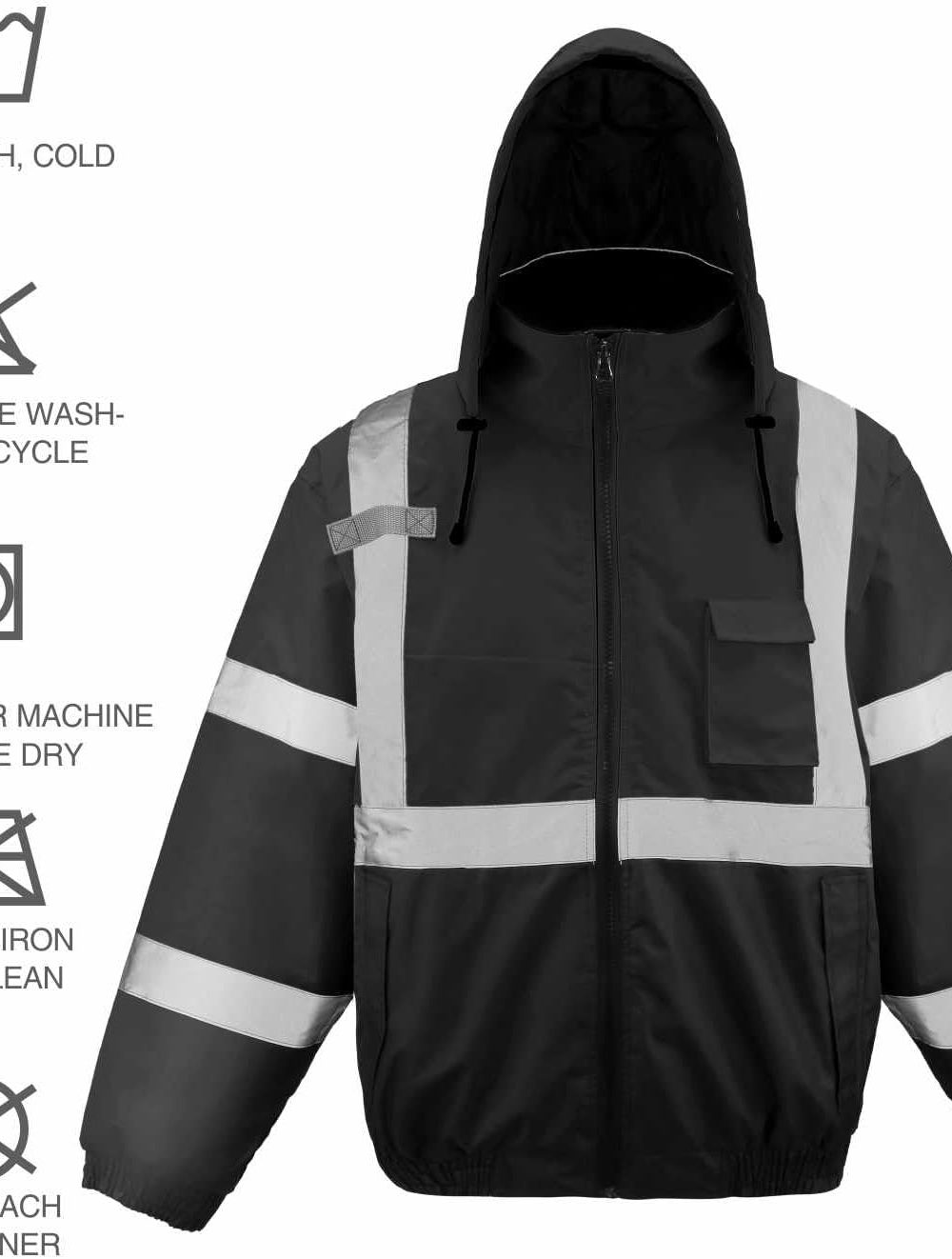 Class4 High Visibility Weatherproof Bomber Jacket with Quilted Built-in Liner - Image 4