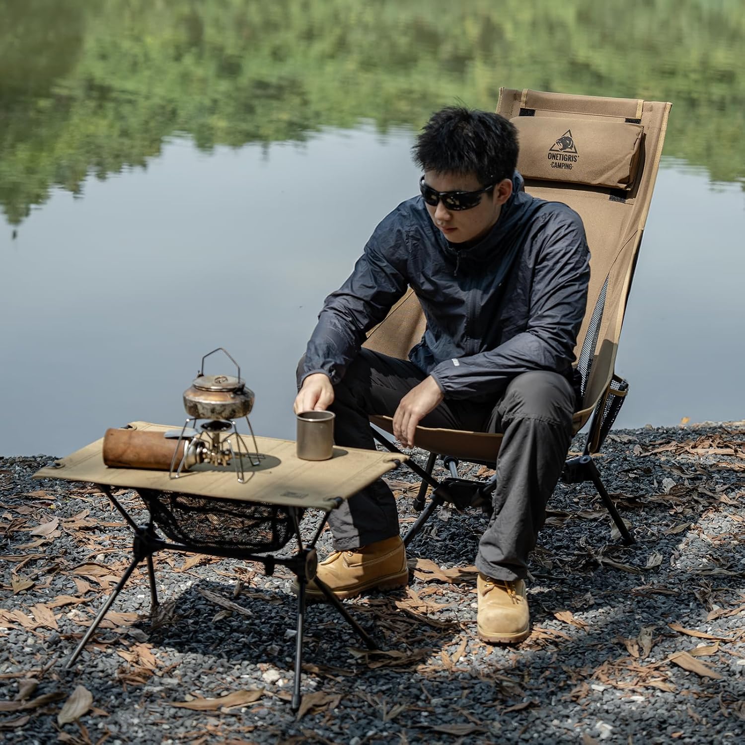 OneTigris Tigerblade High Back Camping Chair with Pillow Design, Comfortable Widened Seat Folding Chair - Image 2