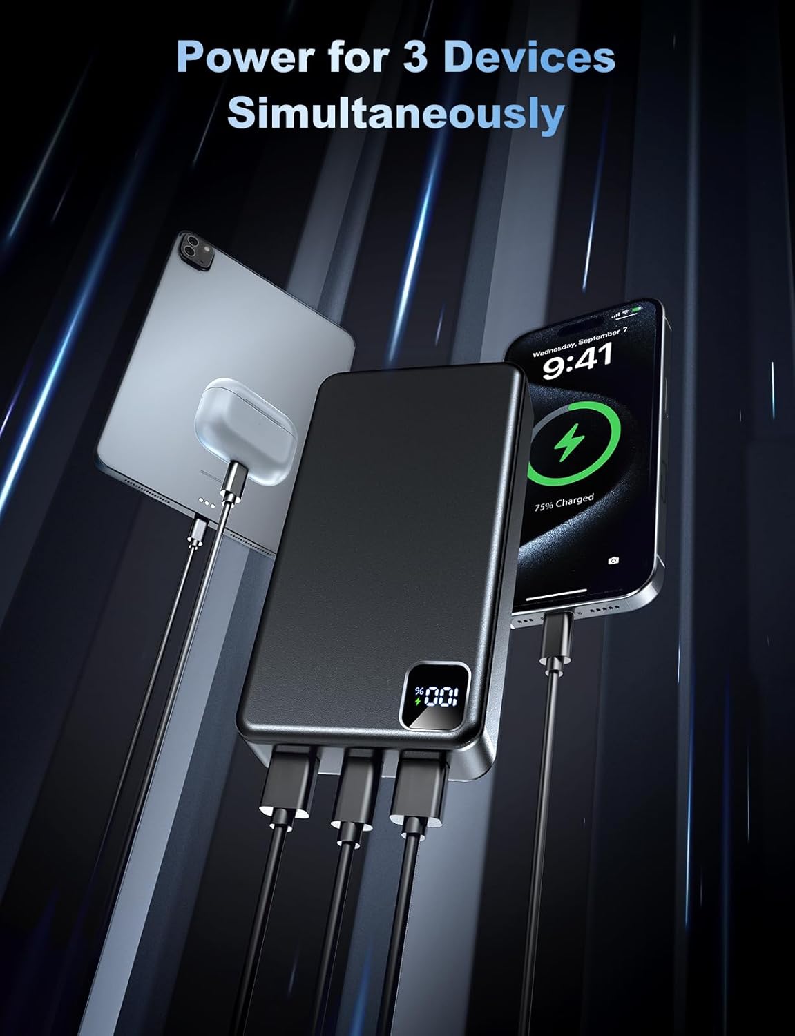 Portable Charger Power Bank 56800mAh Battery Pack-22.5W Fast Charging with USB C & LED Display, 3 Outputs High Capacity Portable Power Bank for iPhone 16/15/14/13 Series, Samsung, iPad etc - Image 4