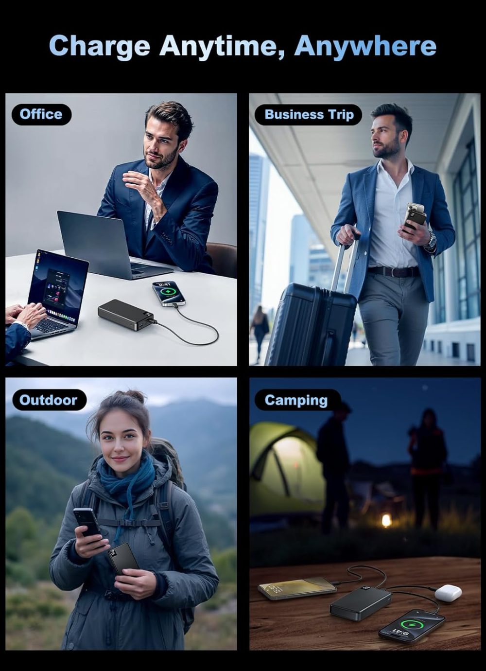 Portable Charger Power Bank 56800mAh Battery Pack-22.5W Fast Charging with USB C & LED Display, 3 Outputs High Capacity Portable Power Bank for iPhone 16/15/14/13 Series, Samsung, iPad etc - Image 7