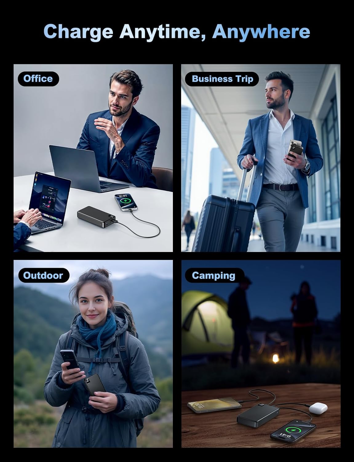 Portable Charger Power Bank 56800mAh Battery Pack-22.5W Fast Charging with USB C & LED Display, 3 Outputs High Capacity Portable Power Bank for iPhone 16/15/14/13 Series, Samsung, iPad etc - Image 7